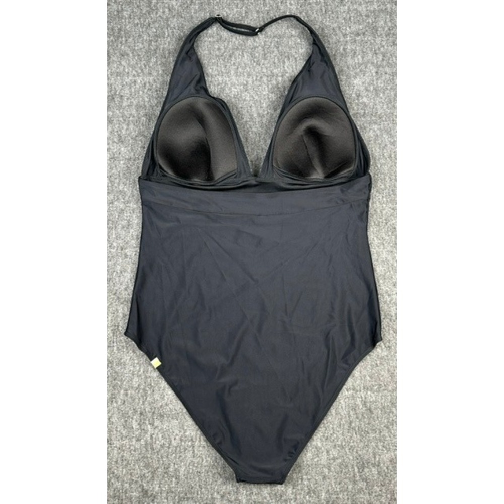 Summersalt The Deep Dive One Piece Swimsuit Black Halter V-Neck Recycled Size 14 - Picture 3 of 6